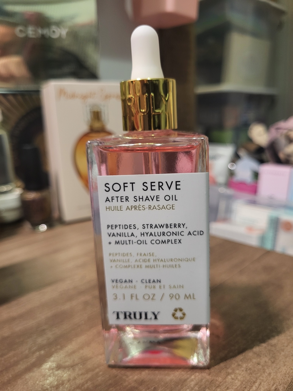TRULY Soft Serve After Shave Oil — Pink & Gold Bottle